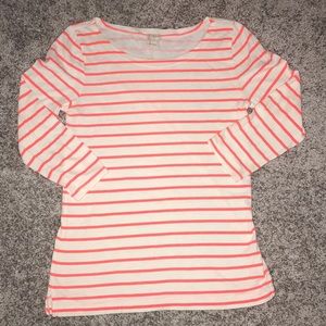 Jcrew striped 3/4 length sleeve shirt